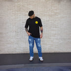 polera oversize smile bite negra hombre algodón - vista frontal 1