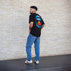 polera oversize smile bite negra hombre algodón - vista espalda 1