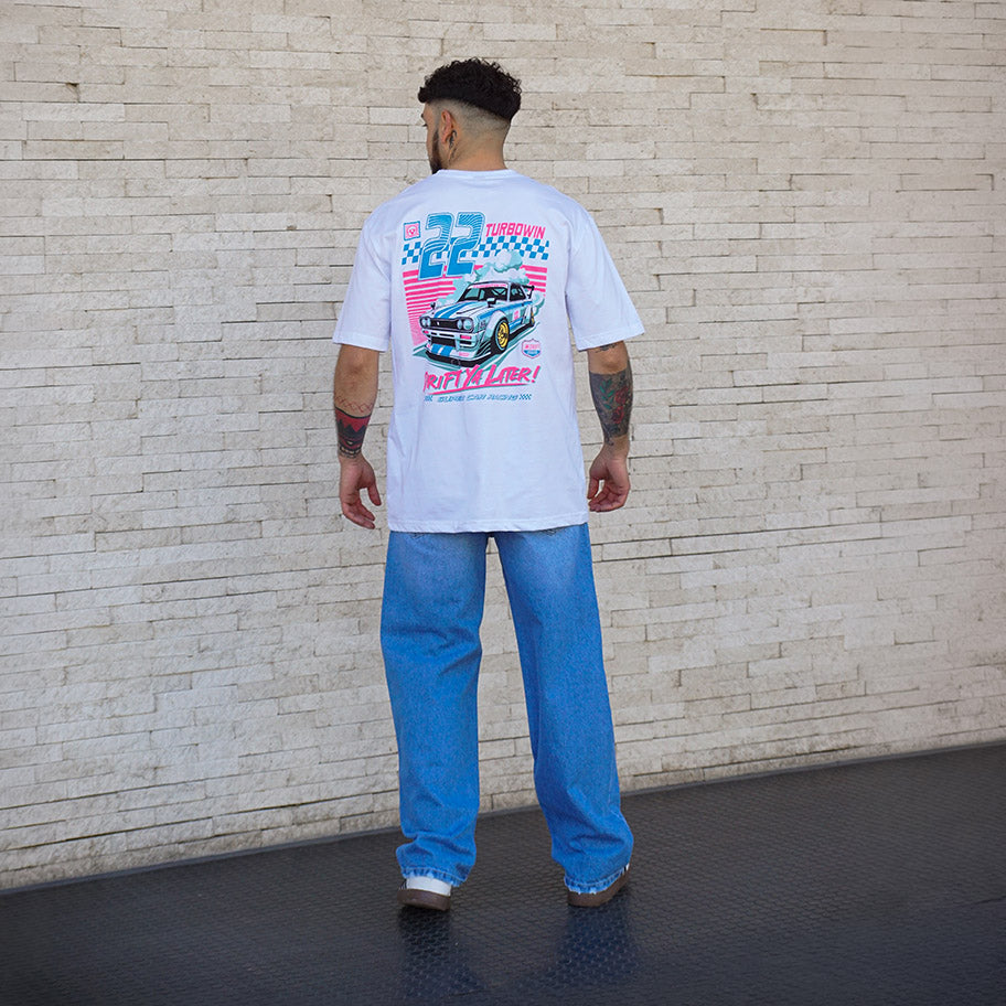 polera oversize turbowin blanca algodón hombre- vista espalda