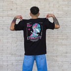 polera oversize eternity negra algodón hombre - vista espalda