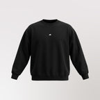 poleron boxy fit negro sin gorro - vista frontal ghost manequin