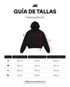 guía de tallas polerones boxy fit - café chocolate