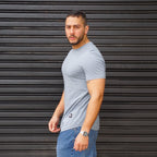 POLERA LONG FIT GRIS PLATA ALGODÓN HOMBRE - VISTA PRINCIPAL