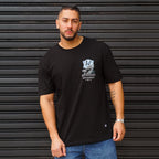 POLERA OVERSIZE BLESSED NEGRA HOMBRE ALGODÓN - VISTA FRONTAL 4