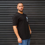 POLERA OVERSIZE BLESSED NEGRA HOMBRE ALGODÓN - VISTA FRONTAL 5