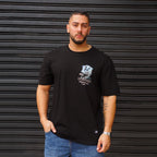 POLERA OVERSIZE BLESSED NEGRA HOMBRE ALGODÓN - VISTA PRINCIPAL 8