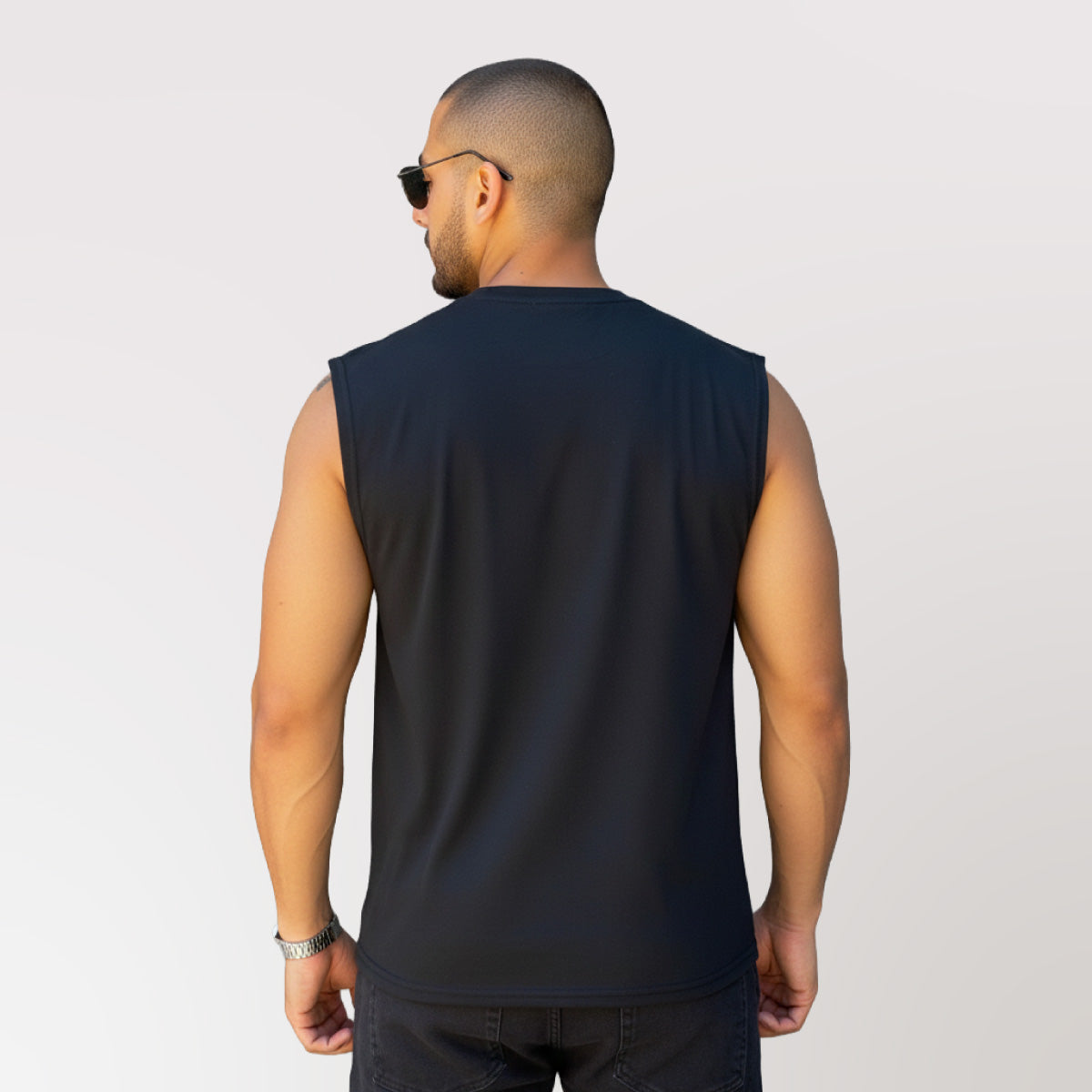Polera tank top negra Dsanti vista trasera