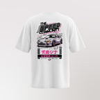polera oversize speed blanca - vista espalda ghost manequin