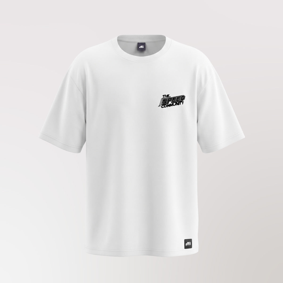polera oversize speed blanca - vista espalda ghost manequin
