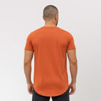 polera long fit terracota hombre algodón - vista ESPALDA