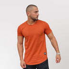 polera long fit terracota hombre algodón - vista frontal