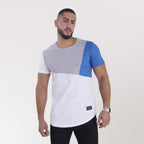 Polera Long Fit Tri Color Azul Gris DSanti
