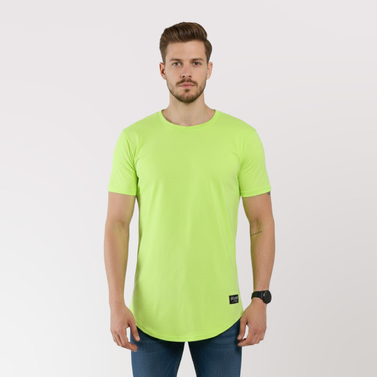 Polera Long fit 096 Verde Fluor Dsanti