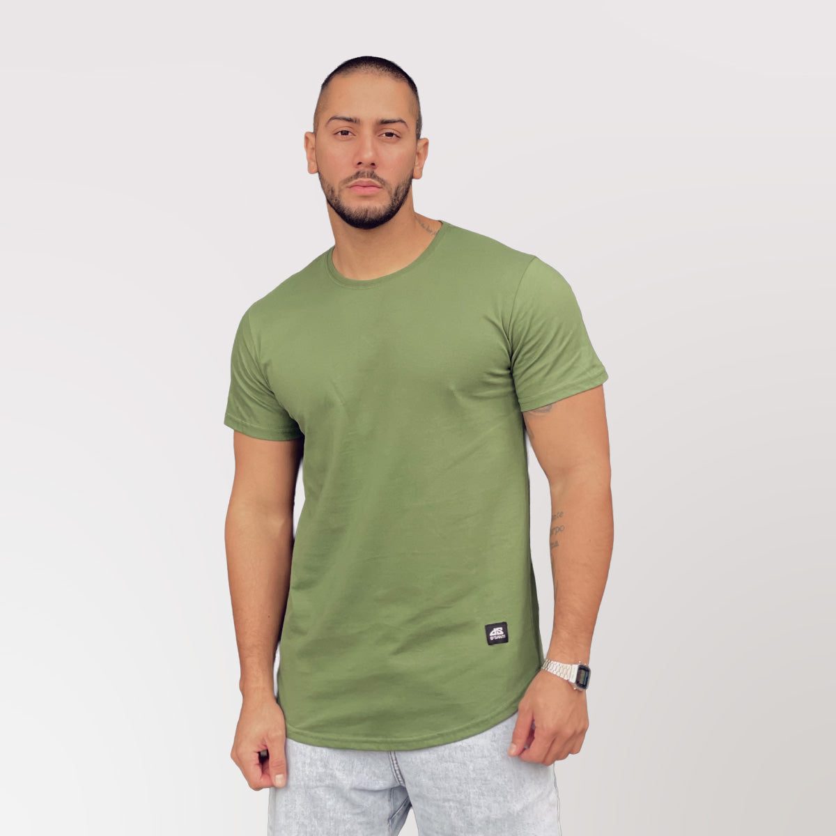 Polera Long Fit Verde Musgo