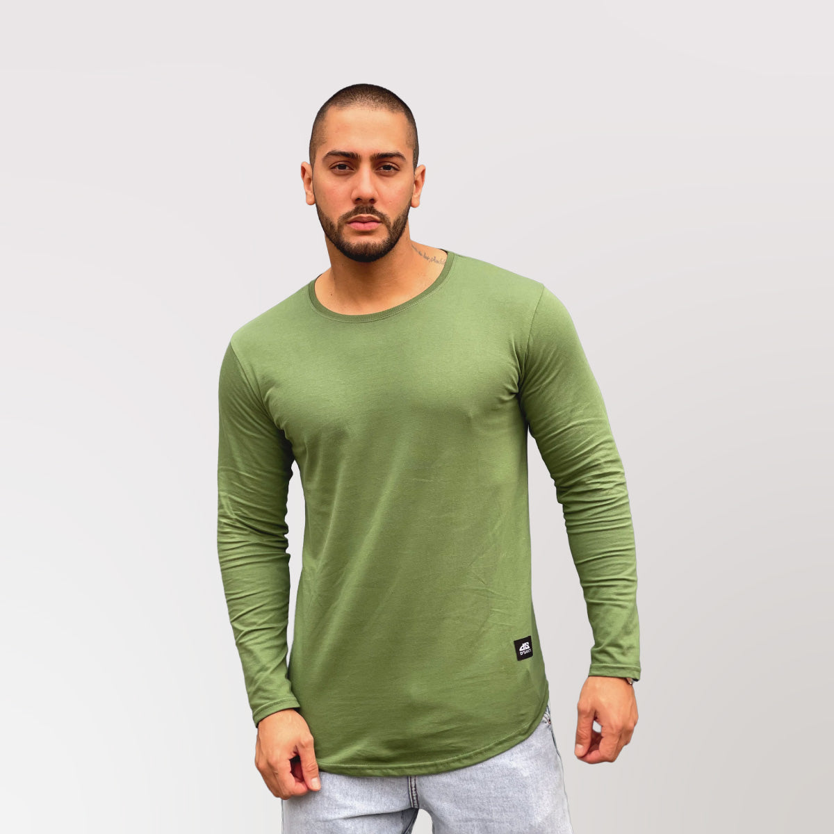 Polera Long Fit ML Verde Musgo