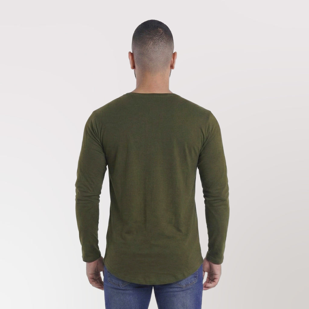 Polera Long Fit ML Verde Oliva Dsanti