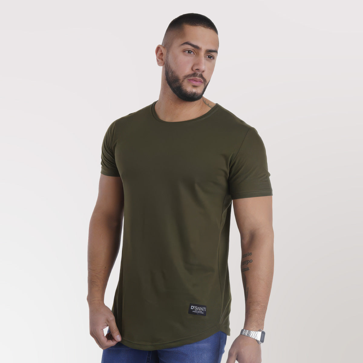 Polera Long fit 096 Verde Oliva Dsanti