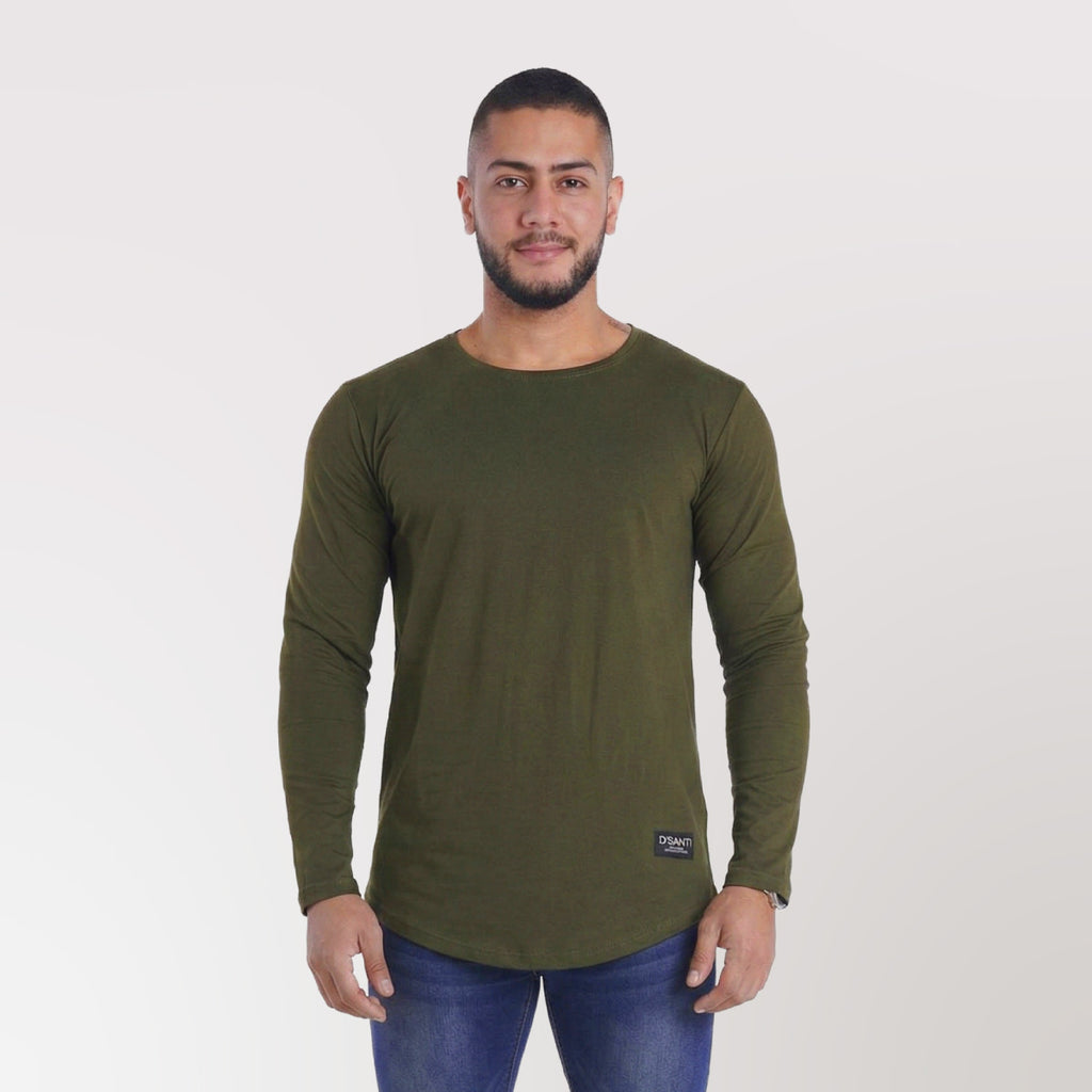 Polera Long Fit ML Verde Oliva Dsanti