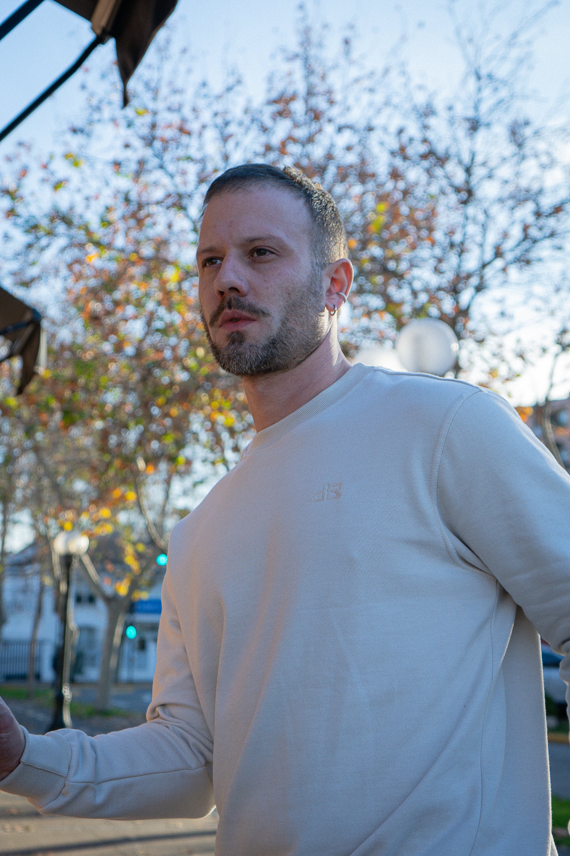 Poleron sin Gorro Hueso DS