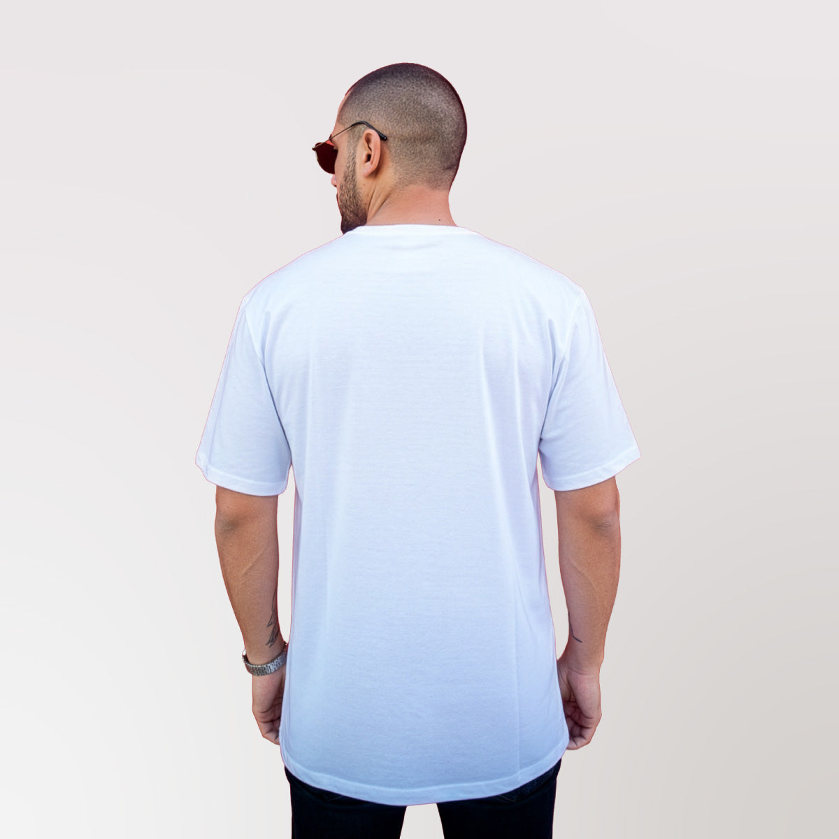 Polera oversize blanca Dsanti vista trasera