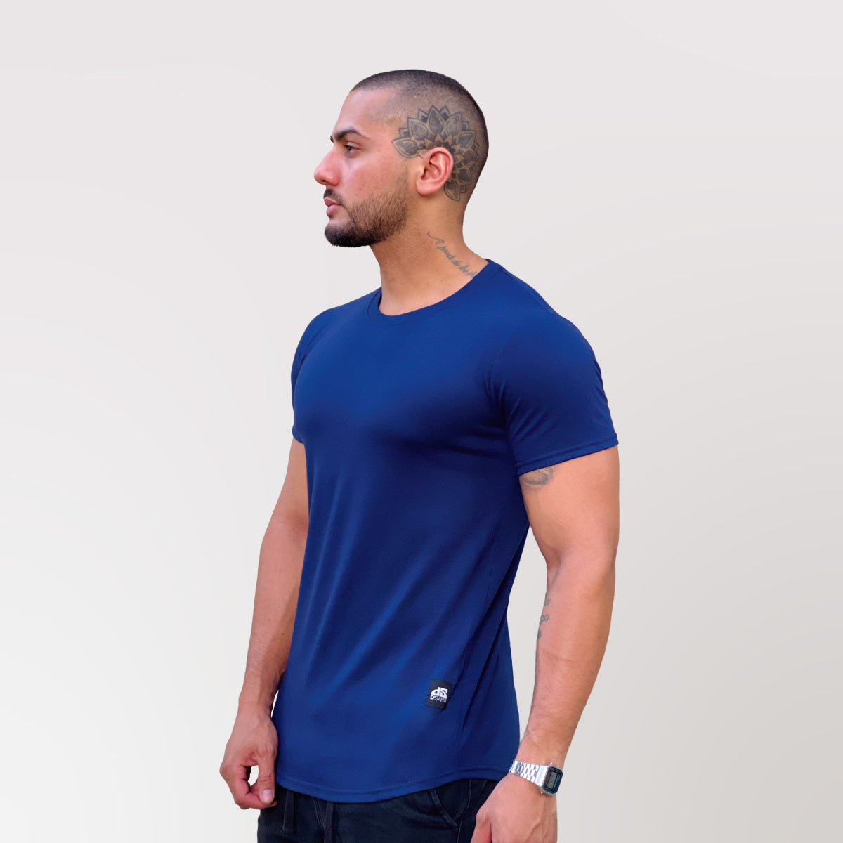 Polera long fit azul Francia Dsanti modelo 096