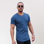 Polera long fit azul petróleo Dsanti modelo 096