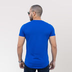 Polera long fit azul rey Dsanti vista trasera