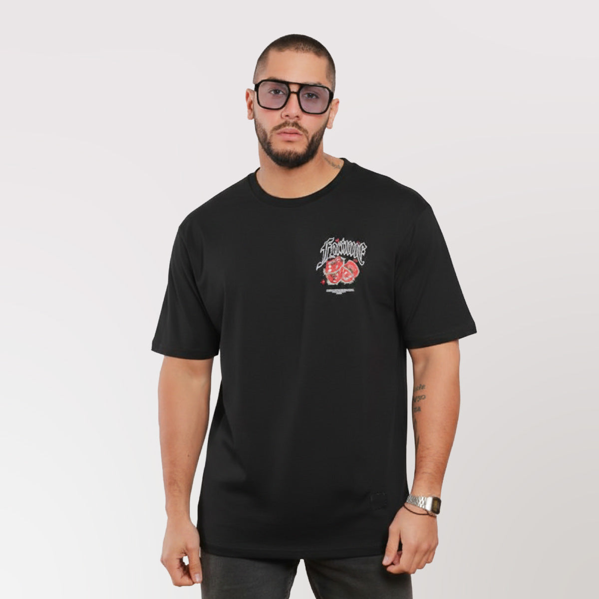 Polera Oversize Fortune Negra DSanti