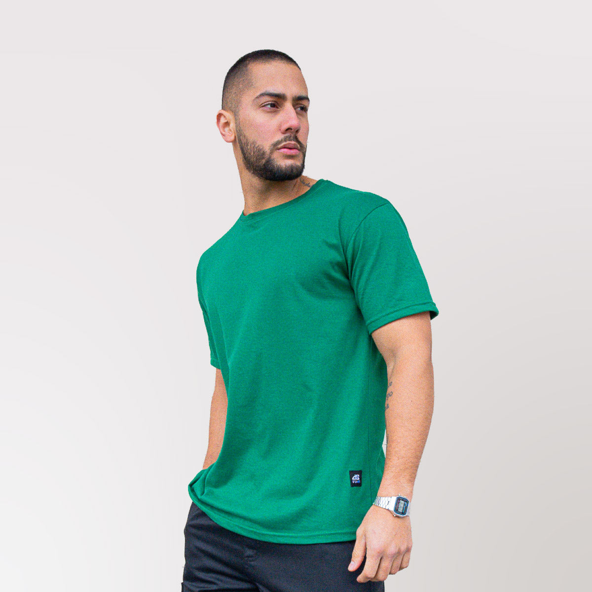 polera oversize verde algodon hombre - vista principal