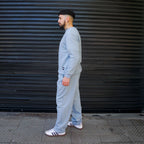 buzo recto gris plata hombre franela - vista lateral 4