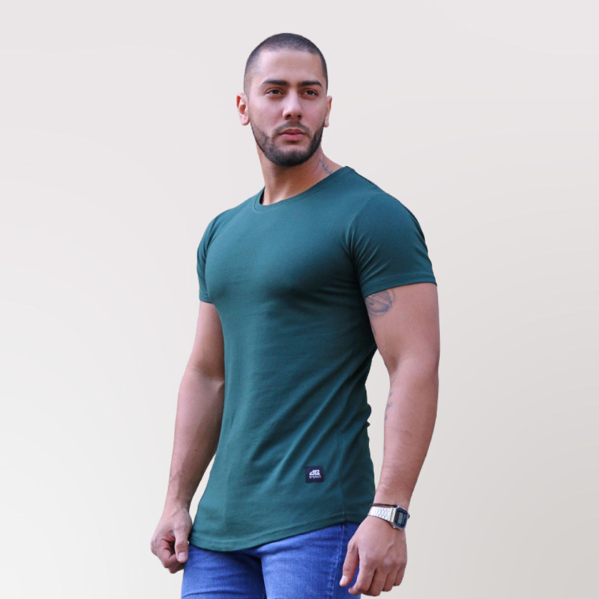 Polera Long fit 096 Verde Botella Dsanti